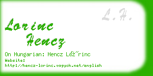 lorinc hencz business card